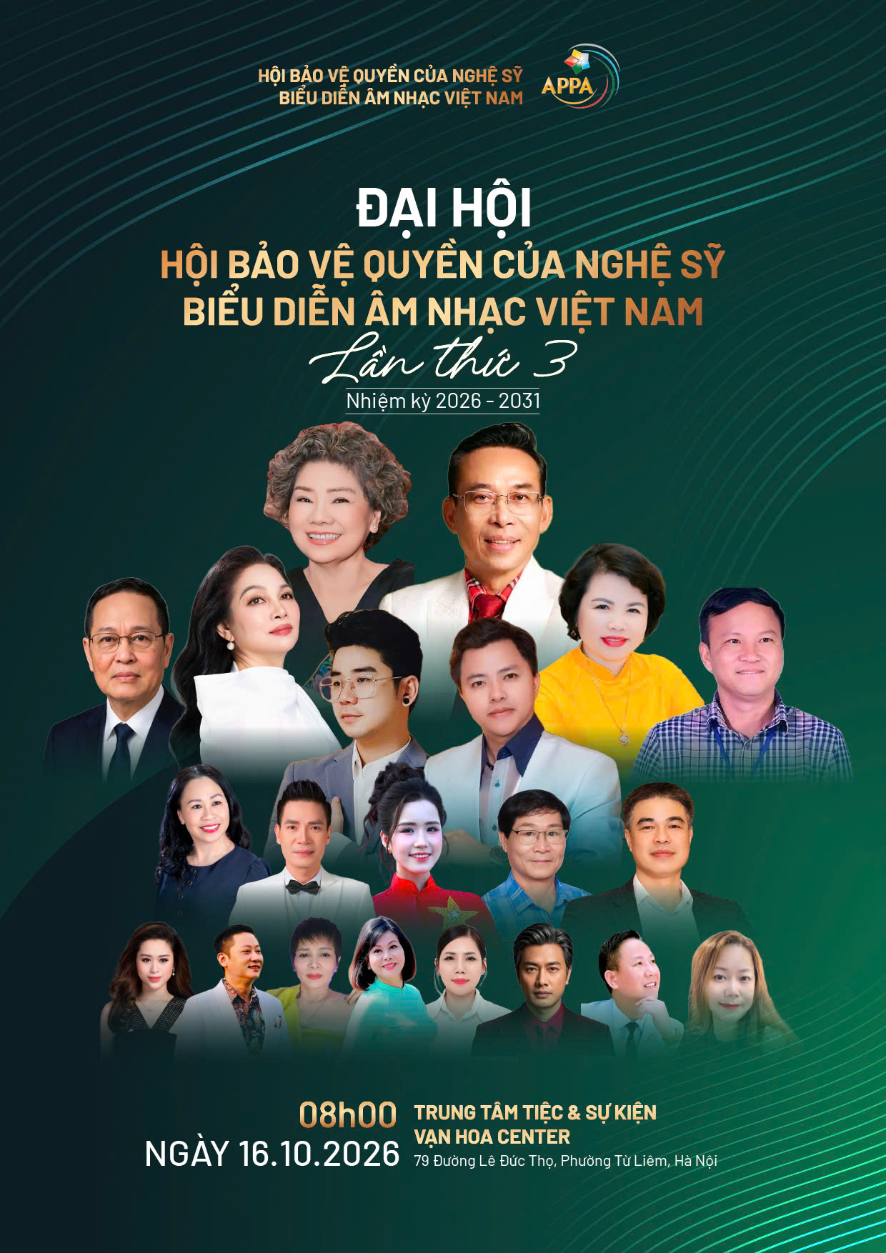 THÔNG BÁO ĐẠI HỘI BẢO VỆ QUYỀN NGHỆ SĨ BIỂU DIỄN ÂM NHẠC VIỆT NAM
